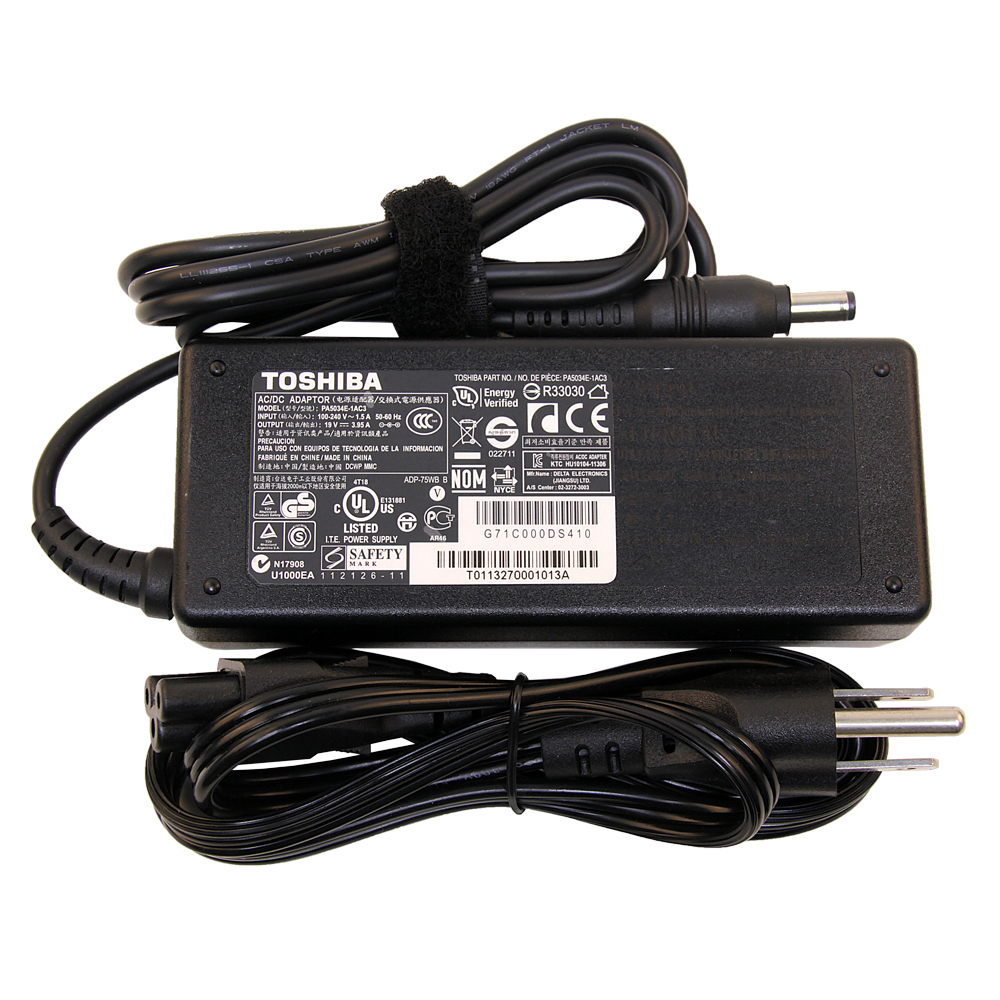Original OEM Toshiba 65W-75W AC Charger Power Adapter Cord For Portege series