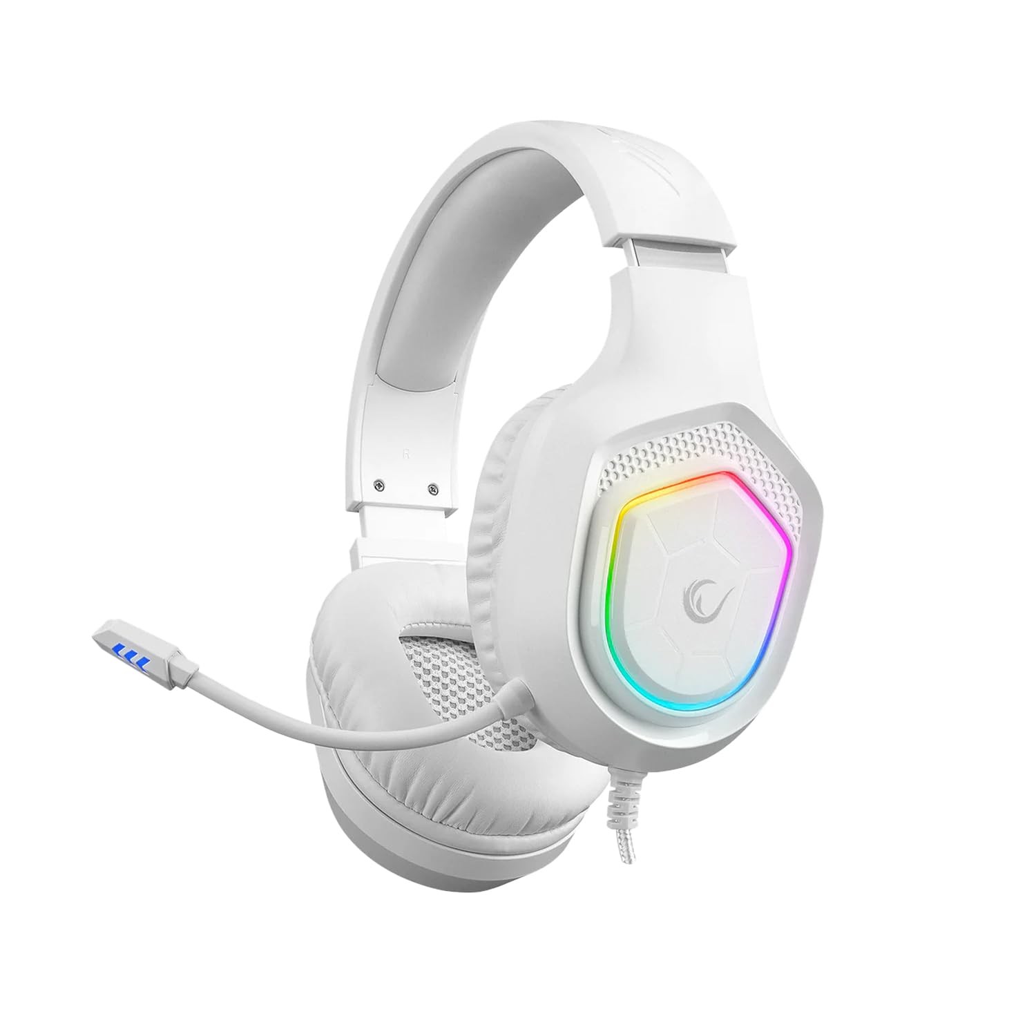Rampage RM-K90 Wired Gaming Headset with Microphone – RGB Headphones White