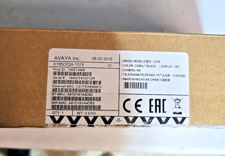 Avaya Vantage K165 Multimedia Device (700513906) - Brand New