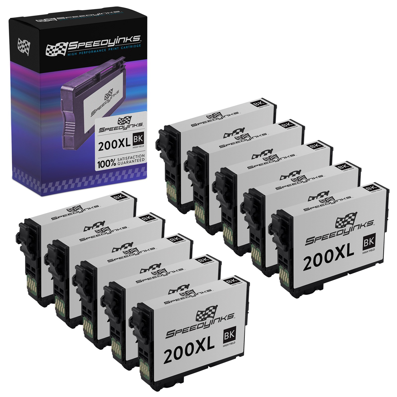 Reman Ink Cartridge 10 PK for Epson Expression XP-400 XP-300 T200XL120 Black