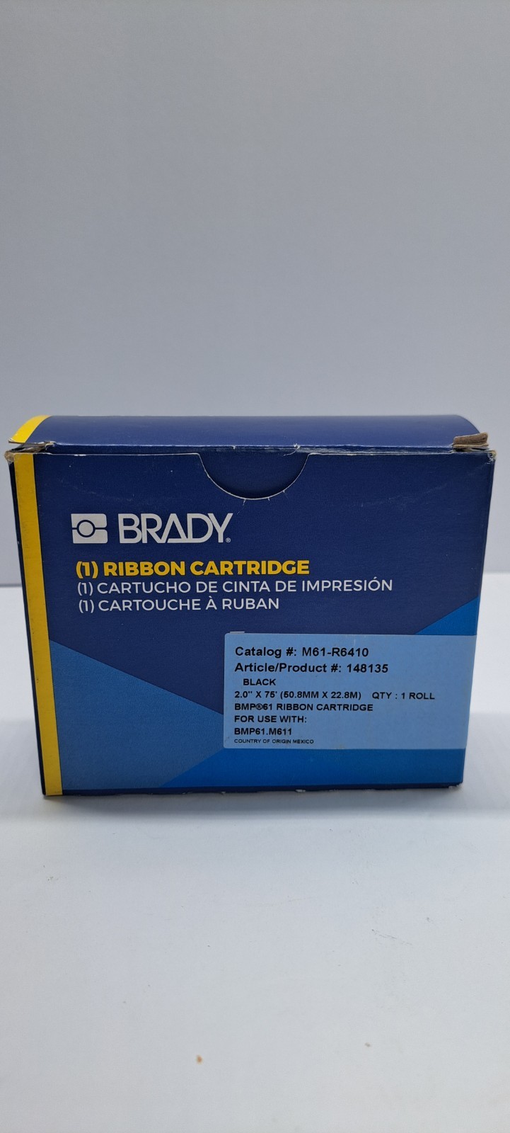 NEW Brady M61-R6410 Ribbon Cartridge 148135 Black 2.0"x75' For BMP61.M611
