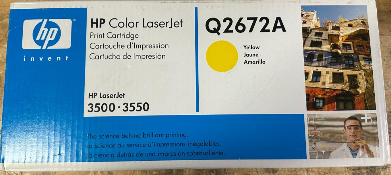 Genuine HP 309A Q2672A Yellow Toner Cartridge LaserJet 3500 3550 New Sealed