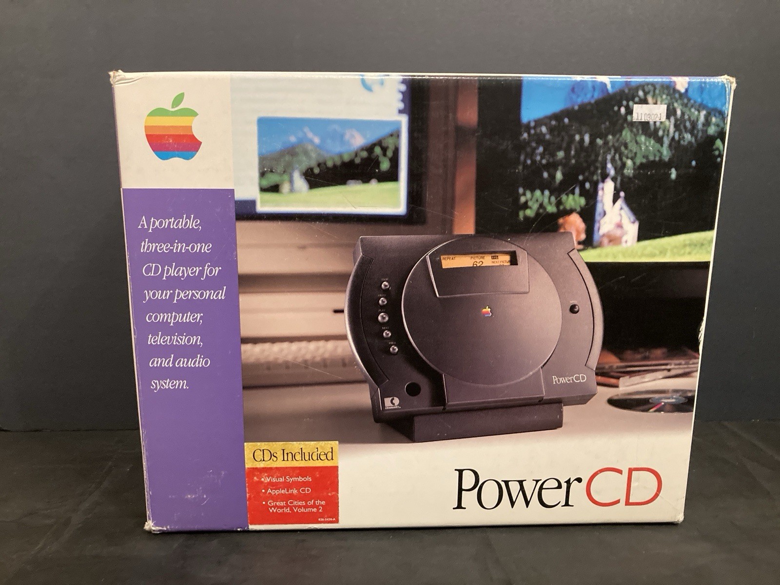 Apple PowerCD SCSI CD-ROM Drive Player 1993 in Original Box Tested Working
