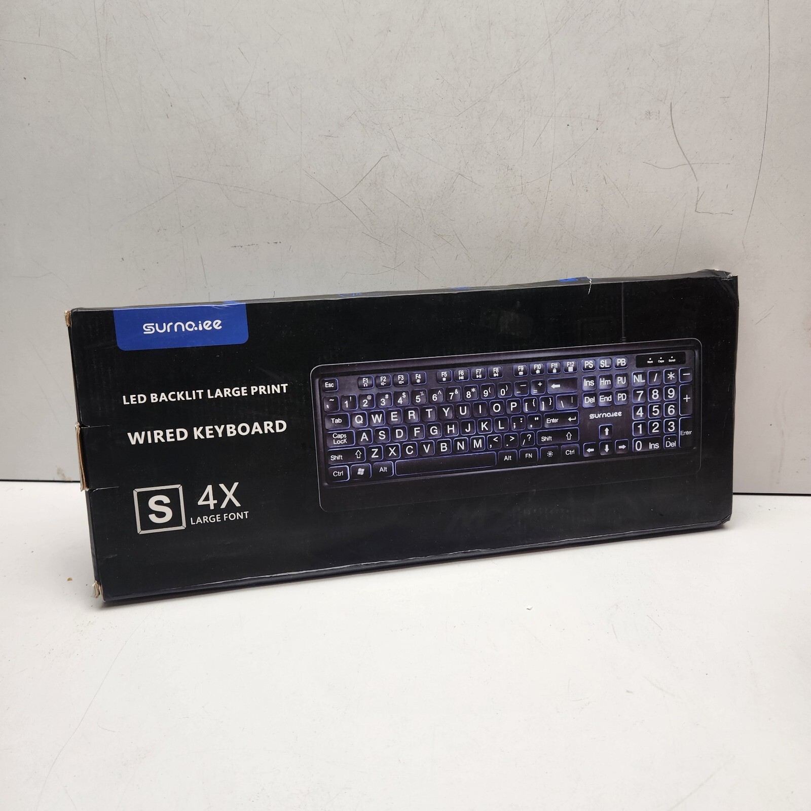 Surno.iee Led Backlit Large Print Wired Keybard 4X Large Font