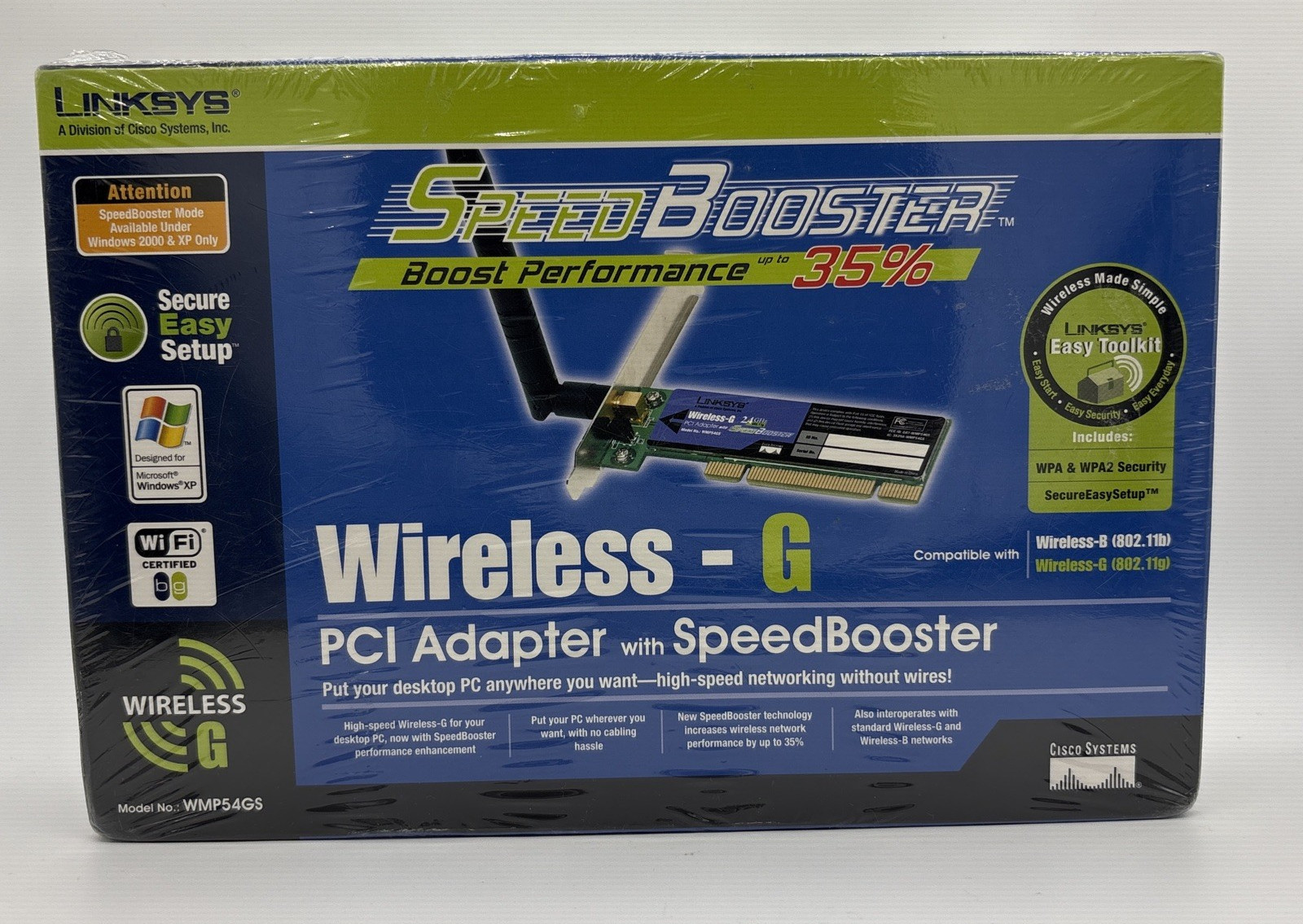 Cisco Linksys WPC54G Wireless-G Notebook Adapter CardBus Adaptor Card Laptop PC