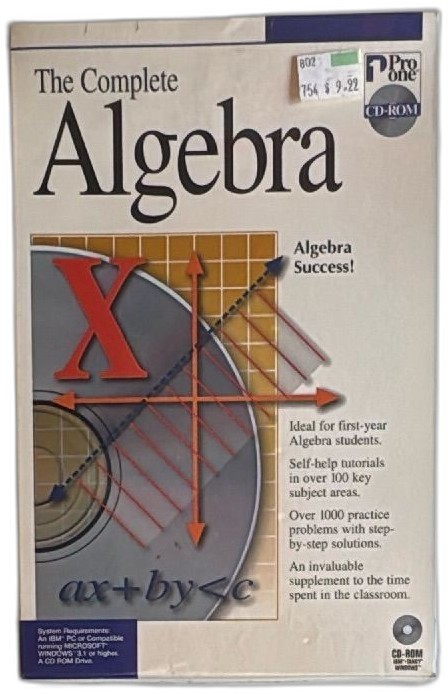 Pro One The Complete Algebra CD ROM Software Windows 3.1 Vintage Boxed 90s