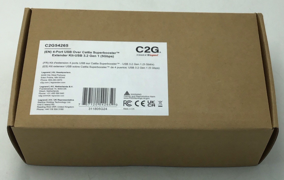 New Legrand C2G54265 C2G Superbooster 4-Port USB over Cat6a Extender Kit  A585