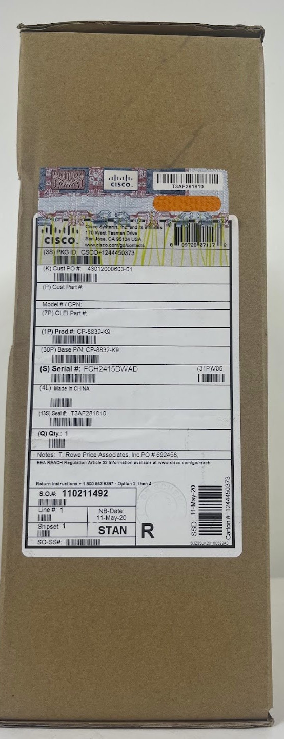 Lot of 4 Cisco CP-8832-K9 IP Conference Phones VoIP 8832 Tabletop Base Units