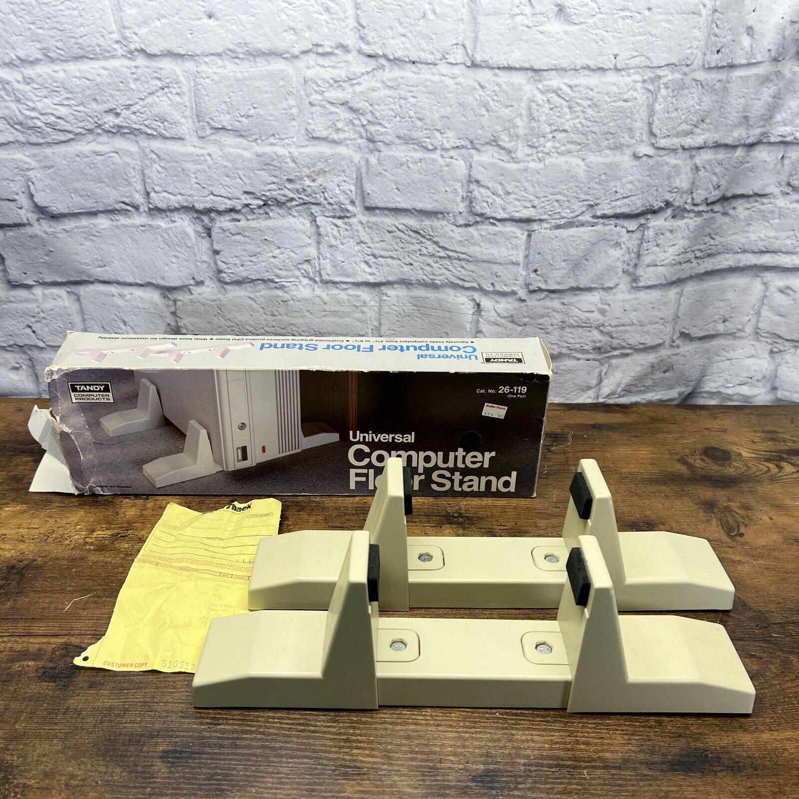 Rare Vintage Tandy Computer Universal Floor Stand 26-119 W/ Box & Receipt 1991 
