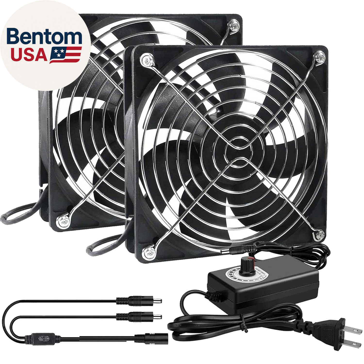 Big Airflow 2 X 120Mm 240Mm Computer Case Fan with AC Plug 110V 220V Power Suppl