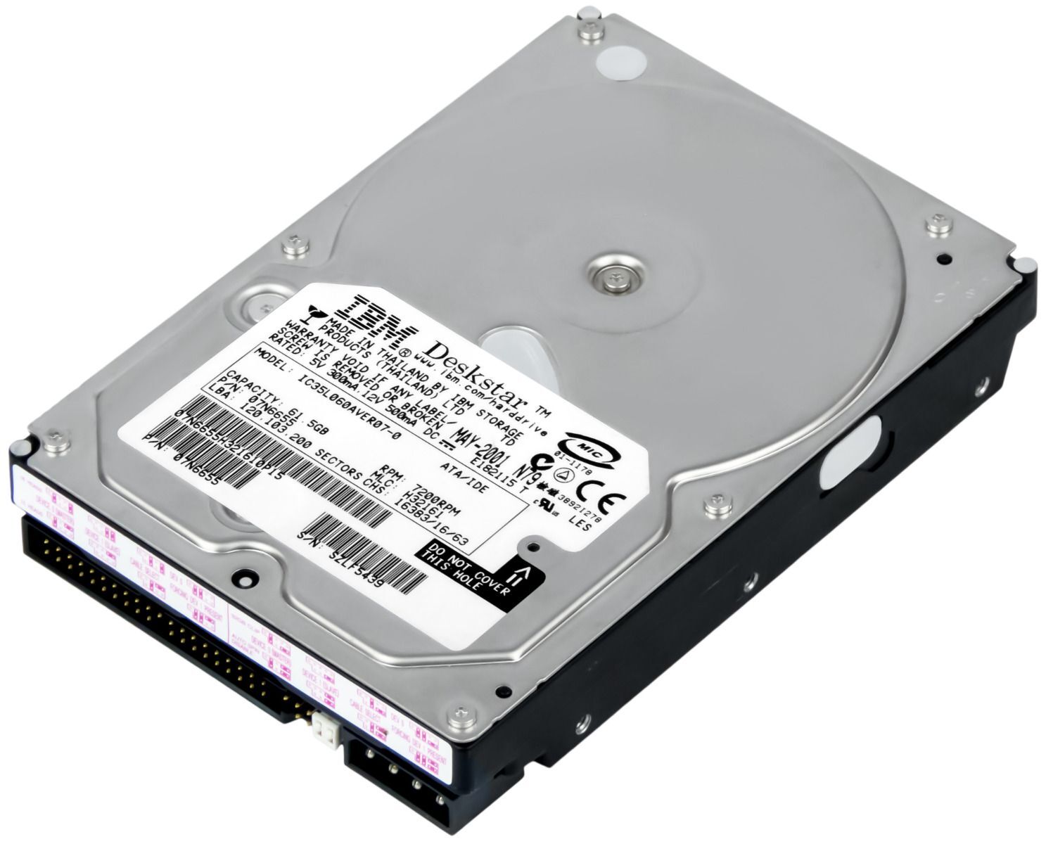 IBM DeskStar 180GXP 07N6655 61.5GB 7.2K 2MB ATA 3.5'' IC35L060AVER07-0