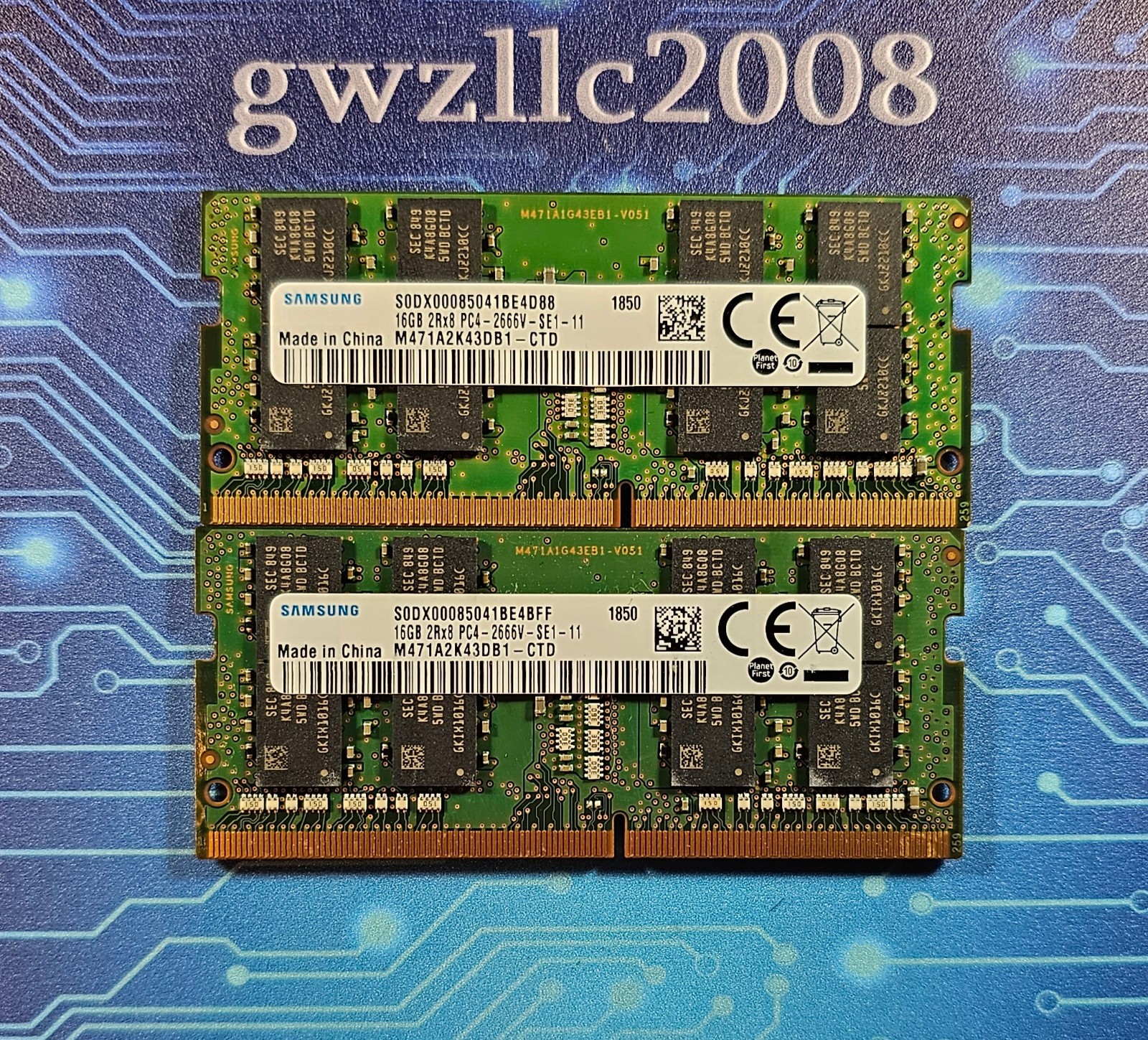 32GB (2x16GB) PC4-21300 DDR4-2666MHz 2Rx8 Non-ECC Samsung M471A2K43DB1-CTD #A31