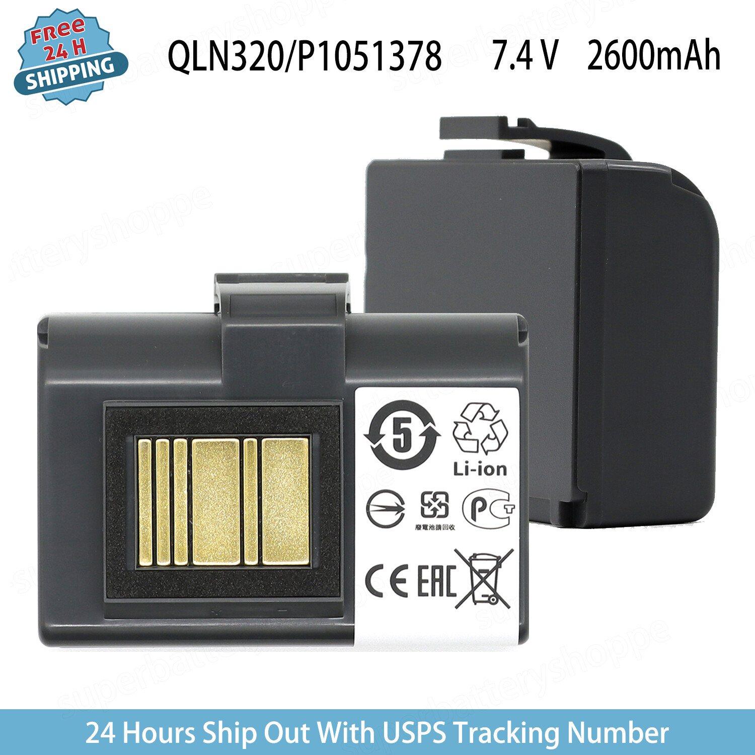  Battery P1051378 For Zebra Printer ZQ620 ZQ620HC ZR628 ZR638 2600mAh FastShip