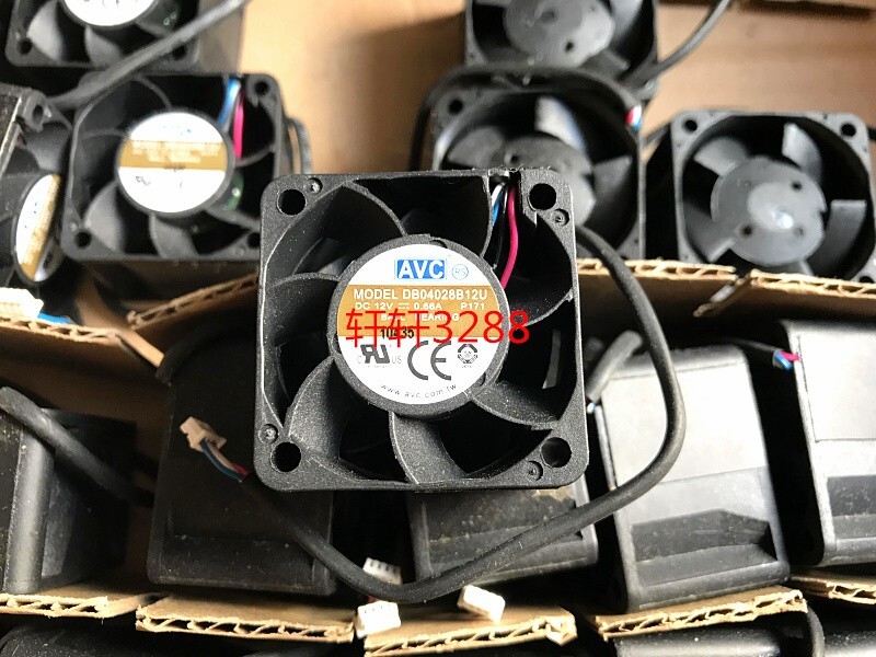 1PCS AVC DB04028B12U 4CM 4028 12V 0.66A dual ball 4 wire cooling fan