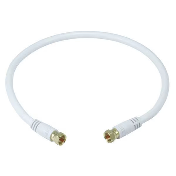 Monoprice Coaxial Cable,RG-6,18 AWG,1 ft. 6",White 5360 Monoprice 5360