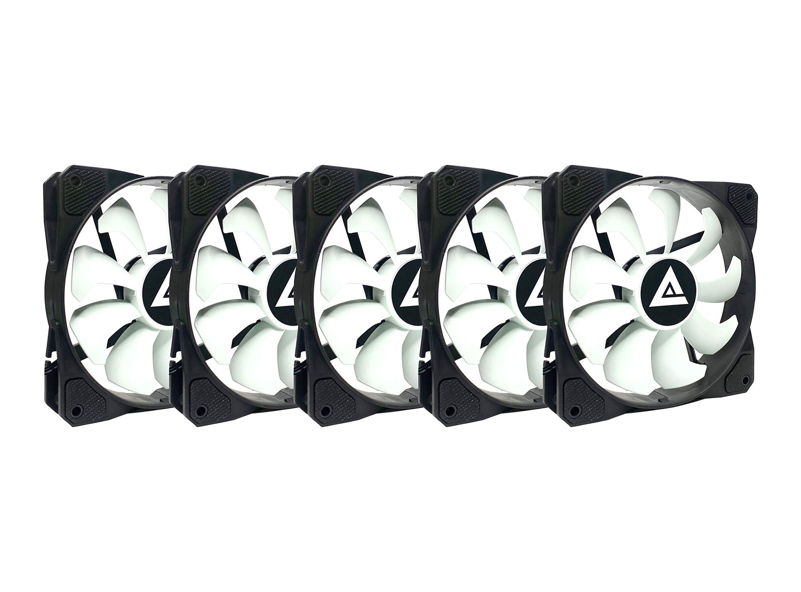 Apevia 120Mm Silent Black White Case Fan 5 Pack Low Noise High Airflow