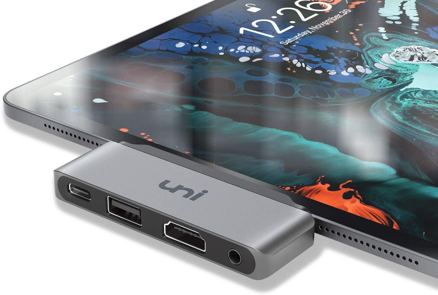 uni USB C Hub Adapter for iPad Pro 2021 Aluminum 4 in 1 Hub with 4K 60HZ HDMI...