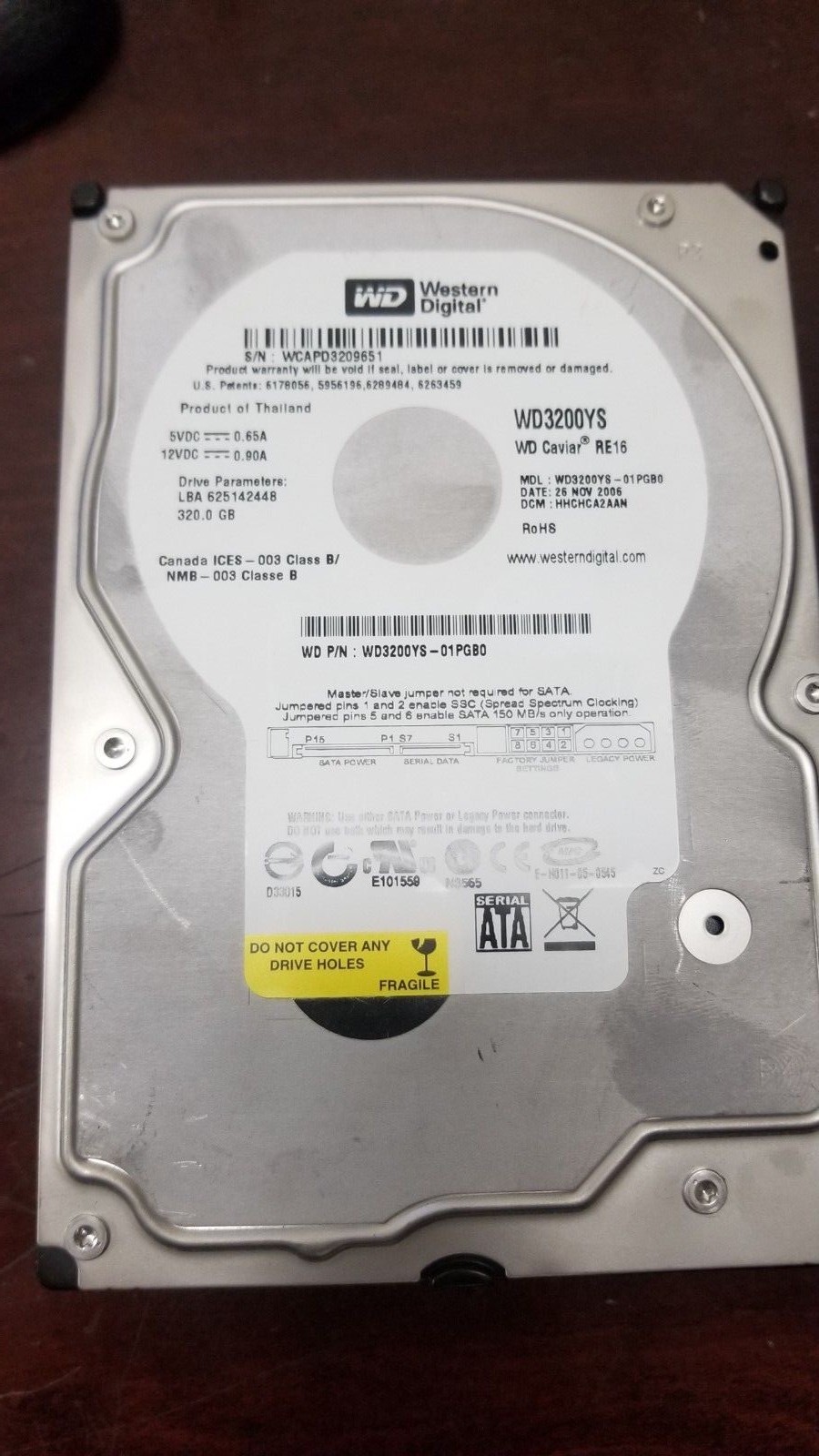 Western Digital WD Caviar RE16 WD3200YS 320GB 7200RPM SATA 3.5" Hard Drive