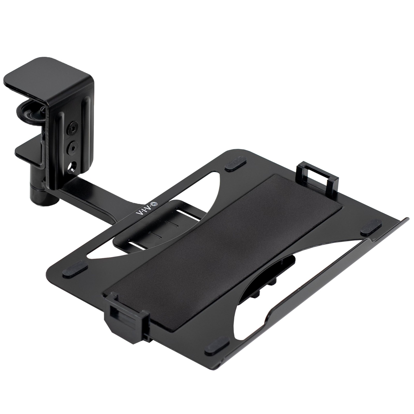 VIVO Clamp-on 12 x 9 inch Rotating Laptop Tray, Extra 12.3” x 8.8”, Black