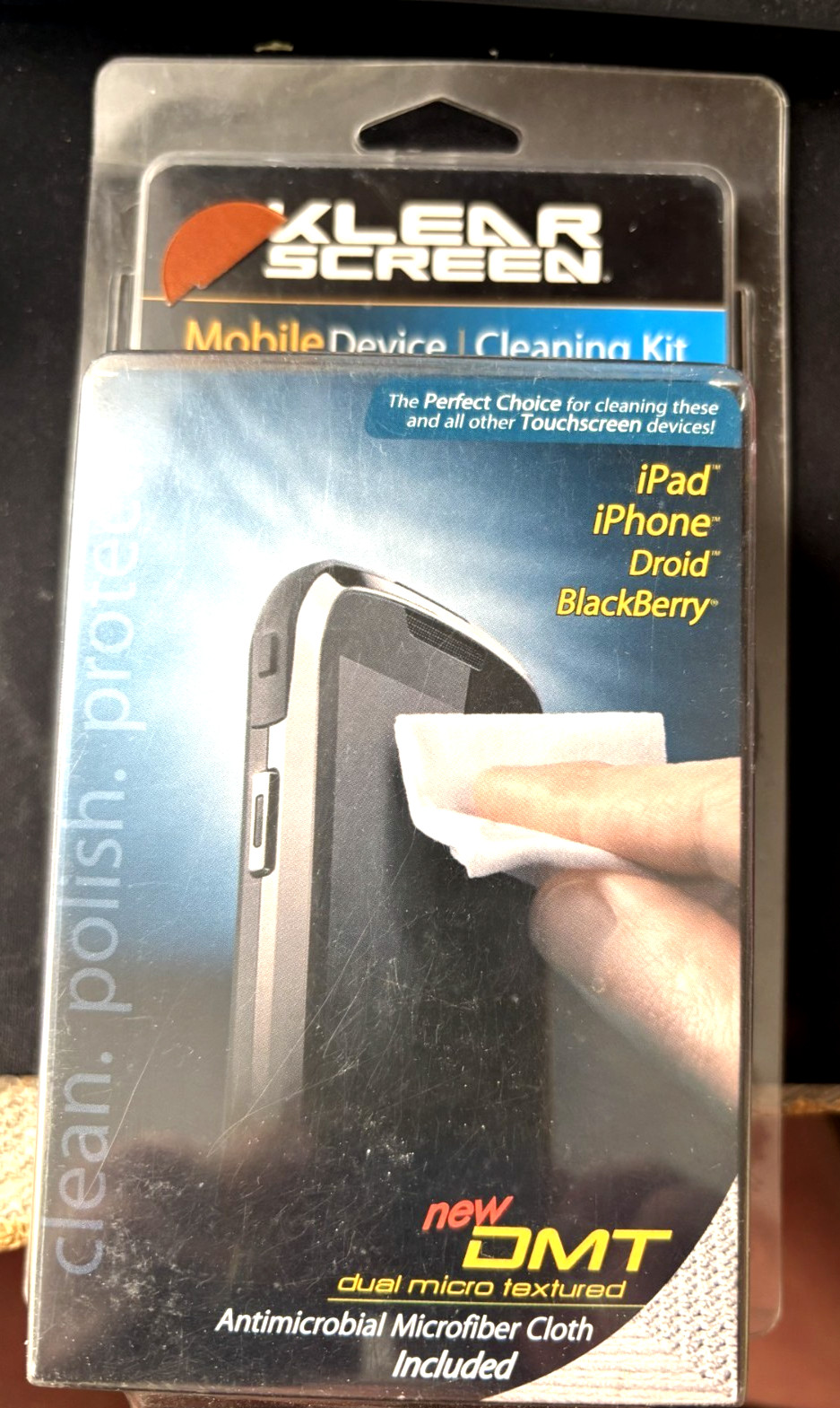 Klear Screen Mobility Kit - Cleaning Kit or iPad, iPone, etc. Antimicrobial NEW