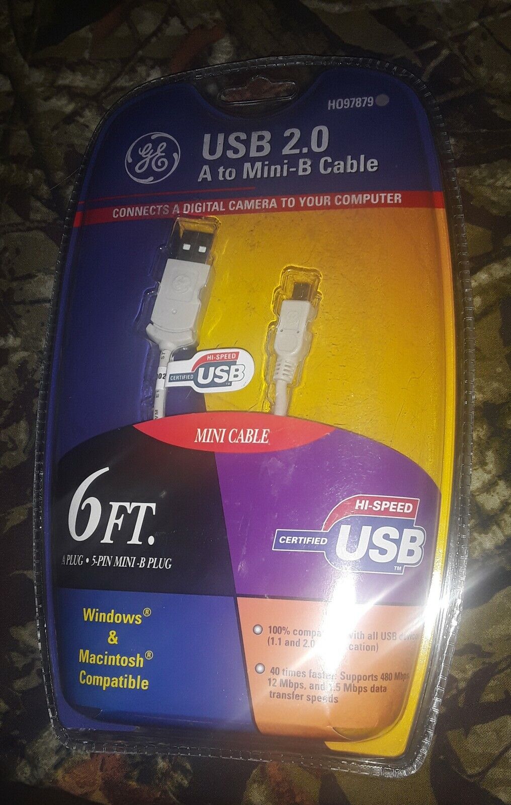 GE 6 Feet USB 2.0 Device Cable A & B Plug  Certified High Speed Windows Mac