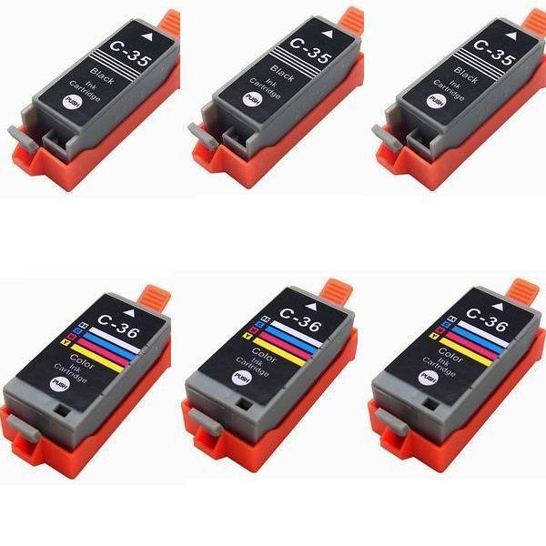 6 PK comp Black Color Ink Cartridges for Canon PIXMA iP100 iP110 Mobile Printer
