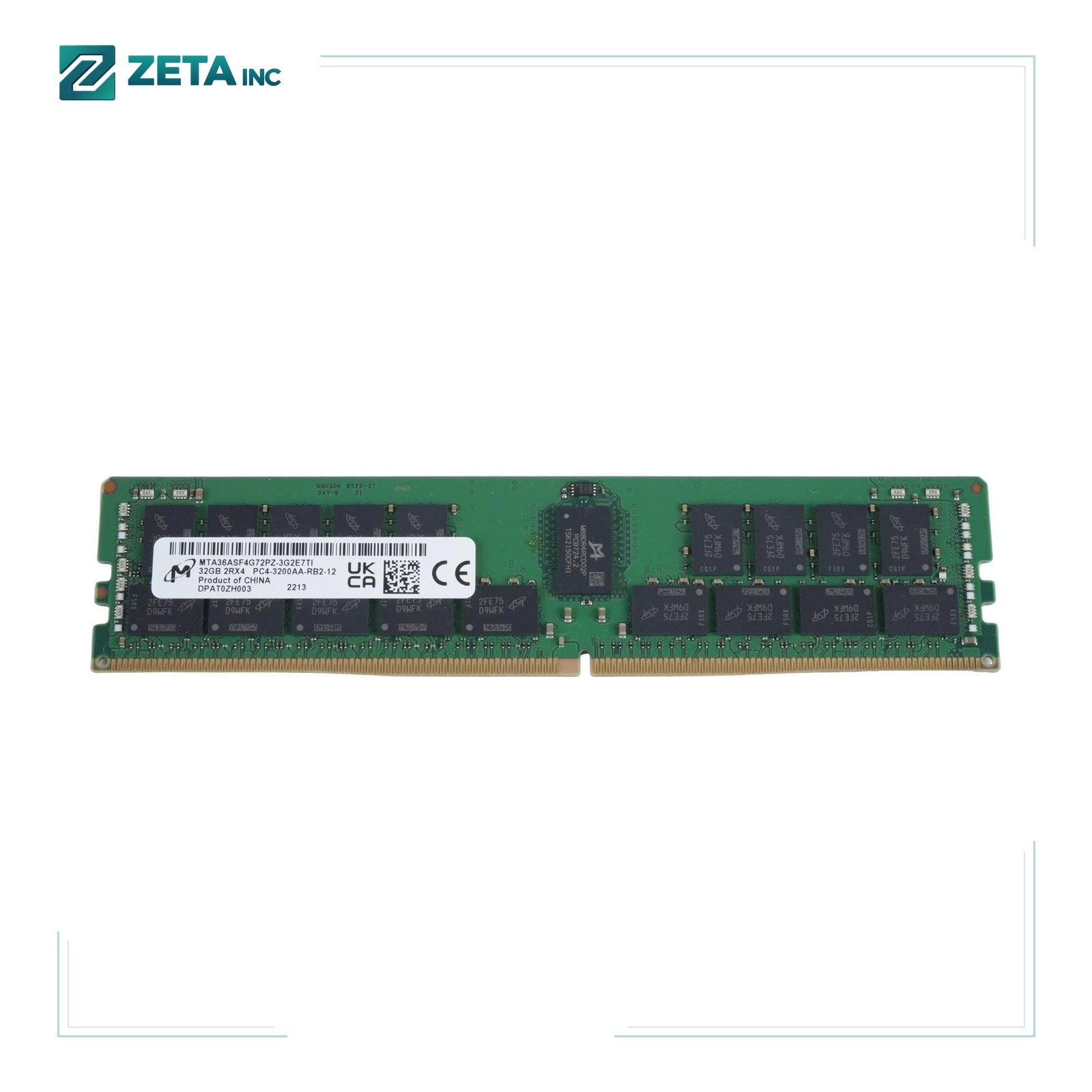 MTA36ASF4G72PZ-3G2E7 Micron 32GB 2Rx4 DDR4 PC4-3200AA PC4-25600R REG ECC RDIMM