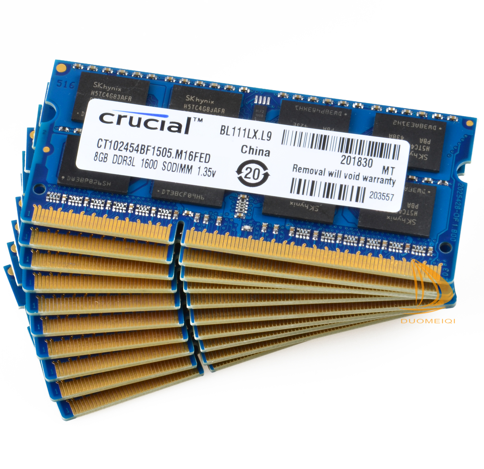 Crucial 10x 8GB 2Rx8 PC3L-12800S DDR3L 1600Mhz SODIMM Laptop Memory Low Density