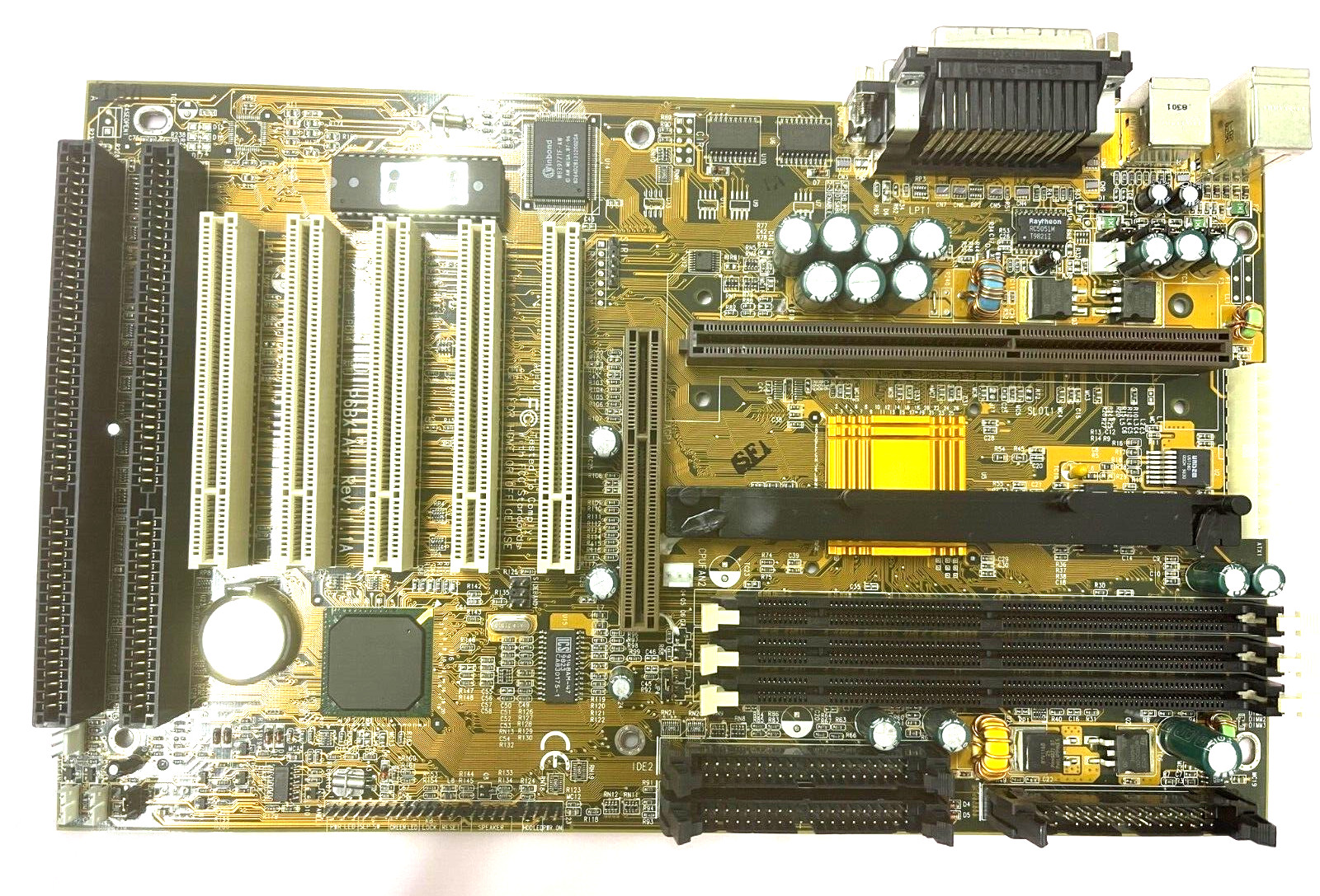 RARE VINTAGE ECS P6BX-A+ INTEL 440BX P2 P3 SLOT 1 ATX MOTHERBOARD MBMX12