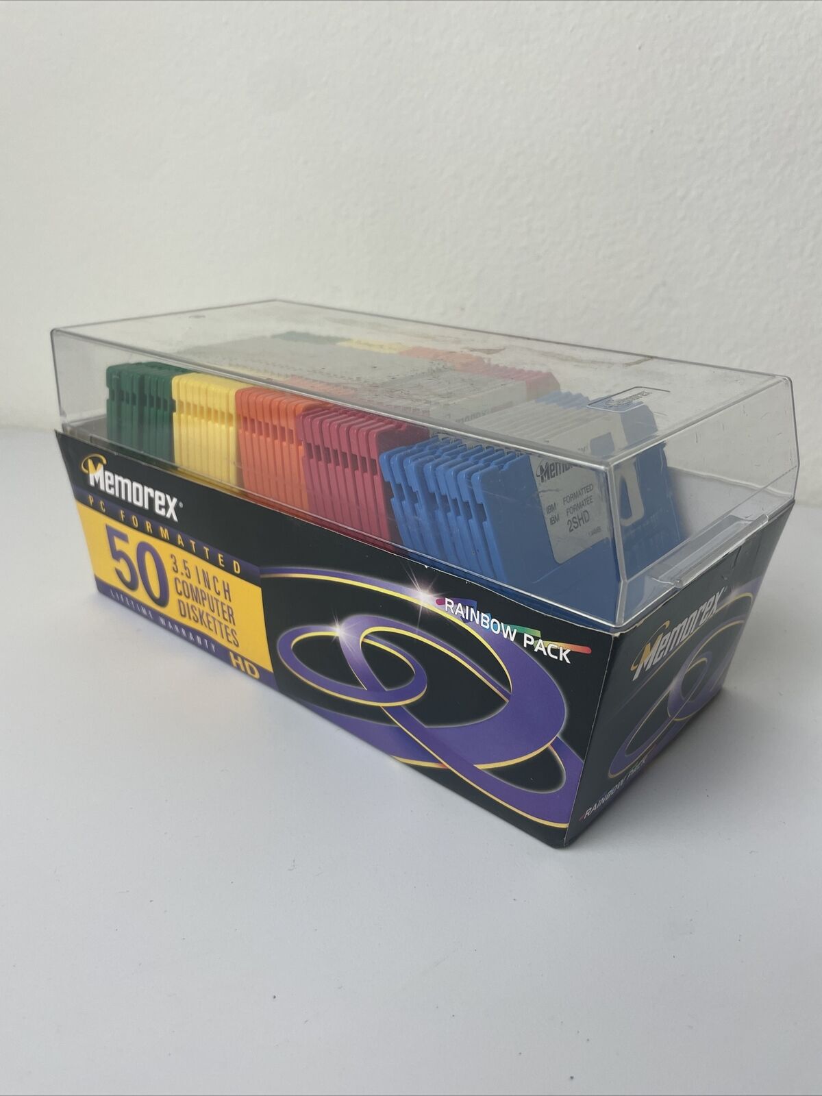 45 (not 50) Unused Memorex 2SHD Computer Floppy Disk 3.5” Rainbow Pack