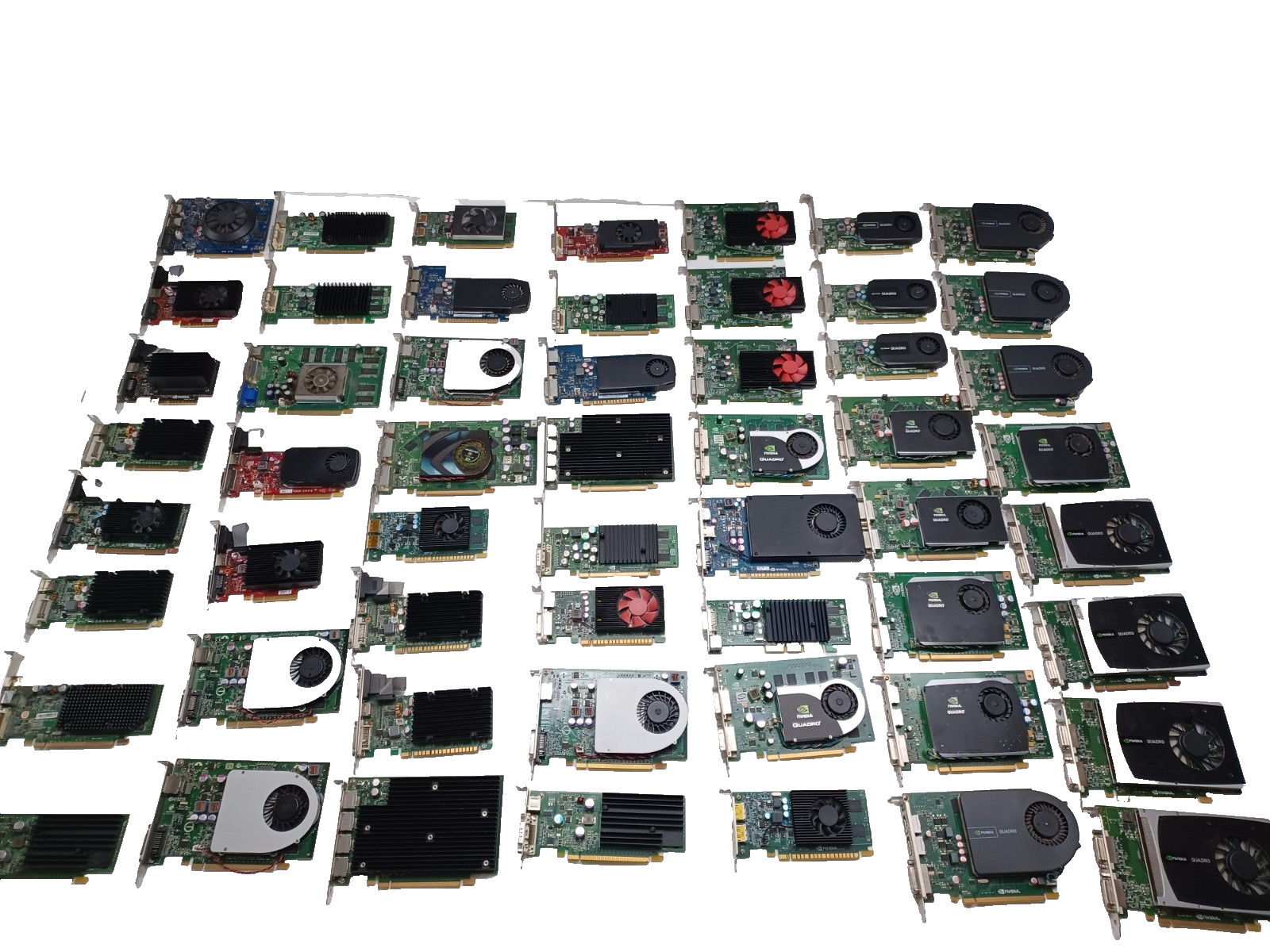 LARGE set of 55 Nvidia GPUs Full height and Small form, QUADRO, NVS, ETC