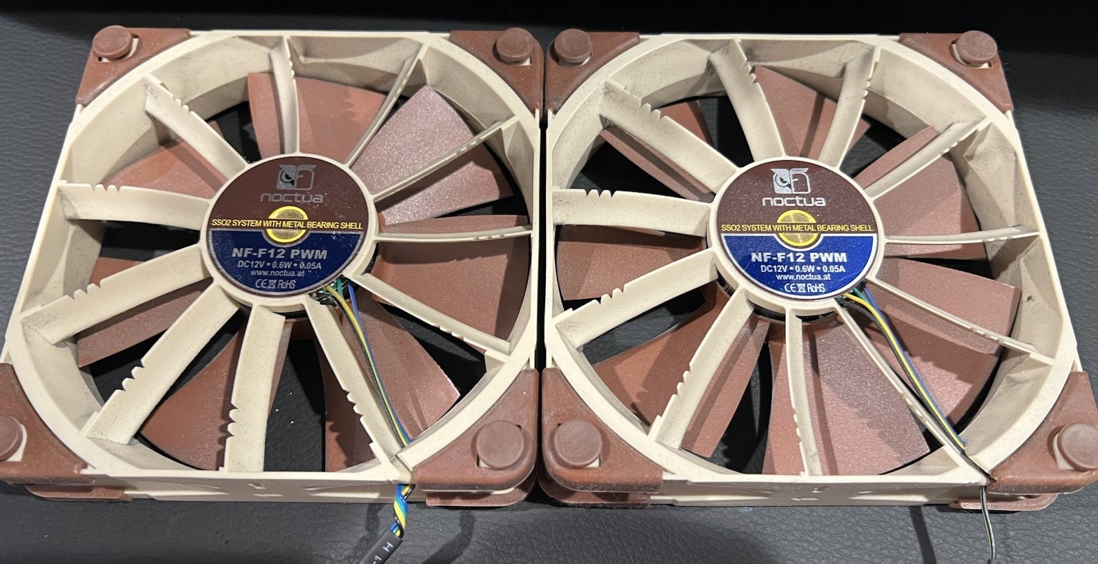 Lot of 2 Noctua NF-F12 PWM Premium Quiet PC Fan 4-Pin 120mm Brown