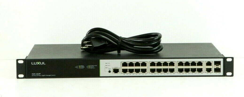 Luxul XMS-2624P AV Series 26-Port/24 PoE+ Gigabit Managed Switch b400   