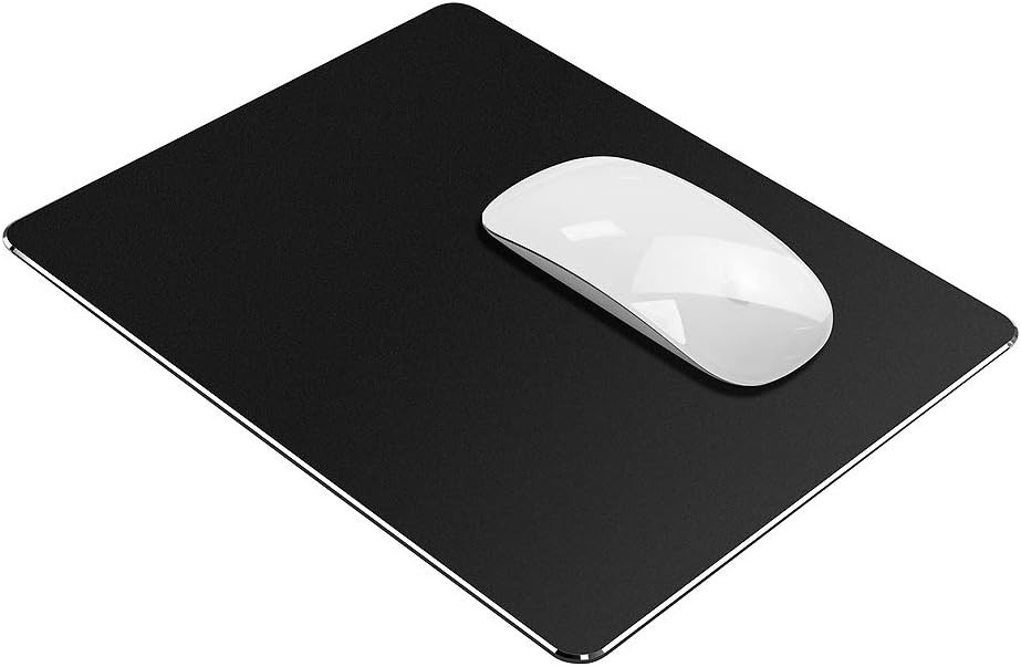 Vaydeer Hard Metal Mouse Pad for Desk Black 9.5L x 7.9W inches, 