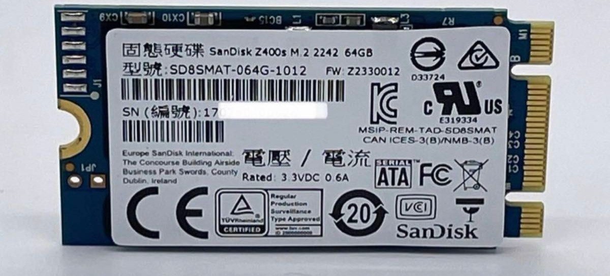 SANDISK Z400s 64GB M.2 2242 SATA III Internal 