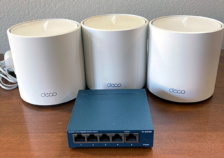 TP-Link Deco x20 Dual-Band WiFi 6 Mesh System, Deco X20 (3-Pack), with  TL-SG105