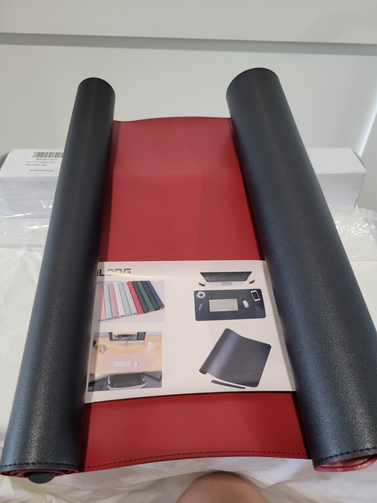 JIALONG Desk Pad Ultra Thin Waterproof Non-Slip PU Leather 35.4" x 17" Dual Use