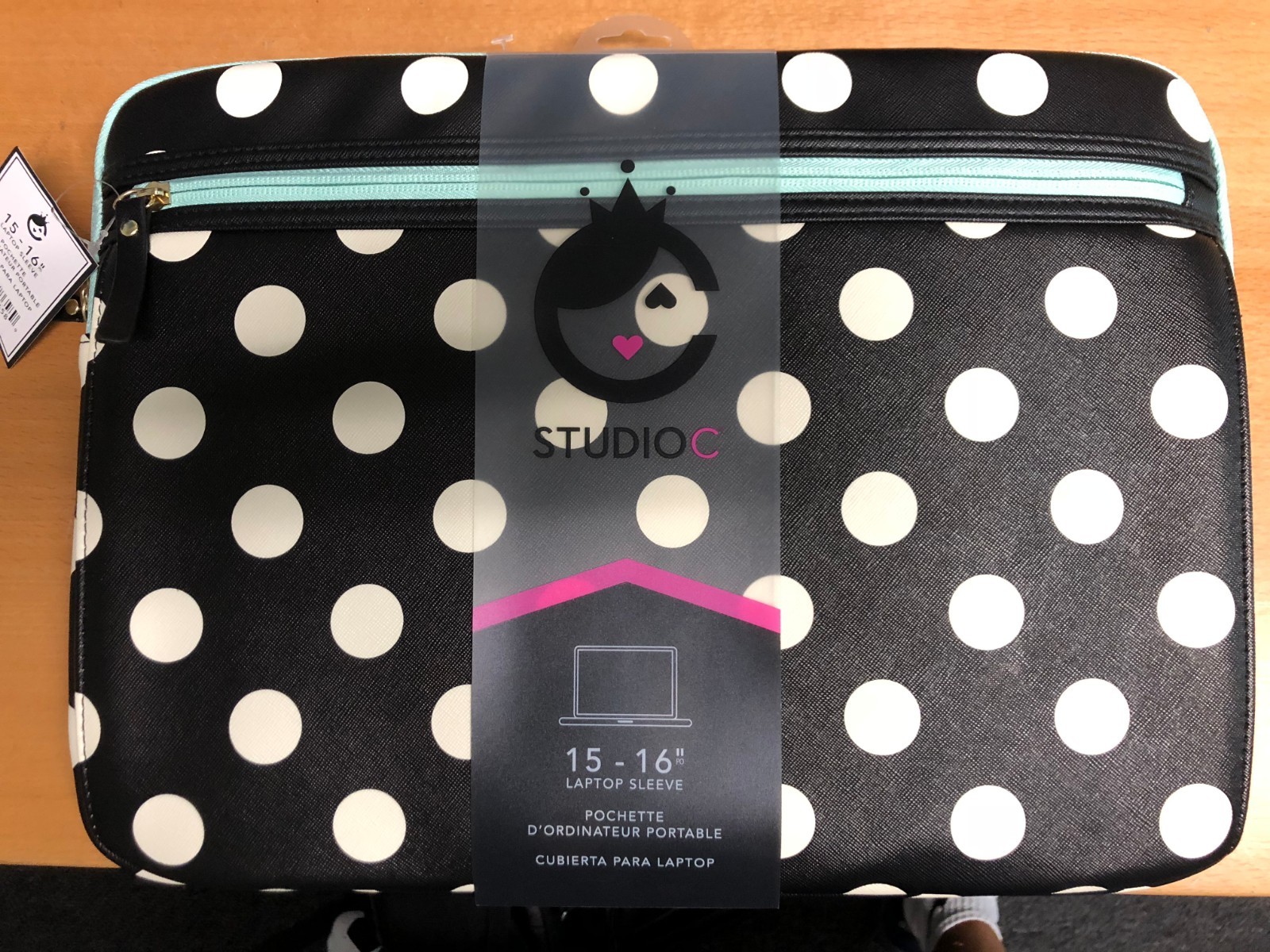 Studio C Macbook Pro Air Laptop Sleeve Case up to 16" Poka Dot Black/Mint/White 