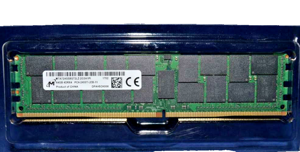MTA72ASS8G72LZ-2G3A1 MICRON 64GB (1X64GB) 4DRX4 PC4-2400T DDR4 MEMORY