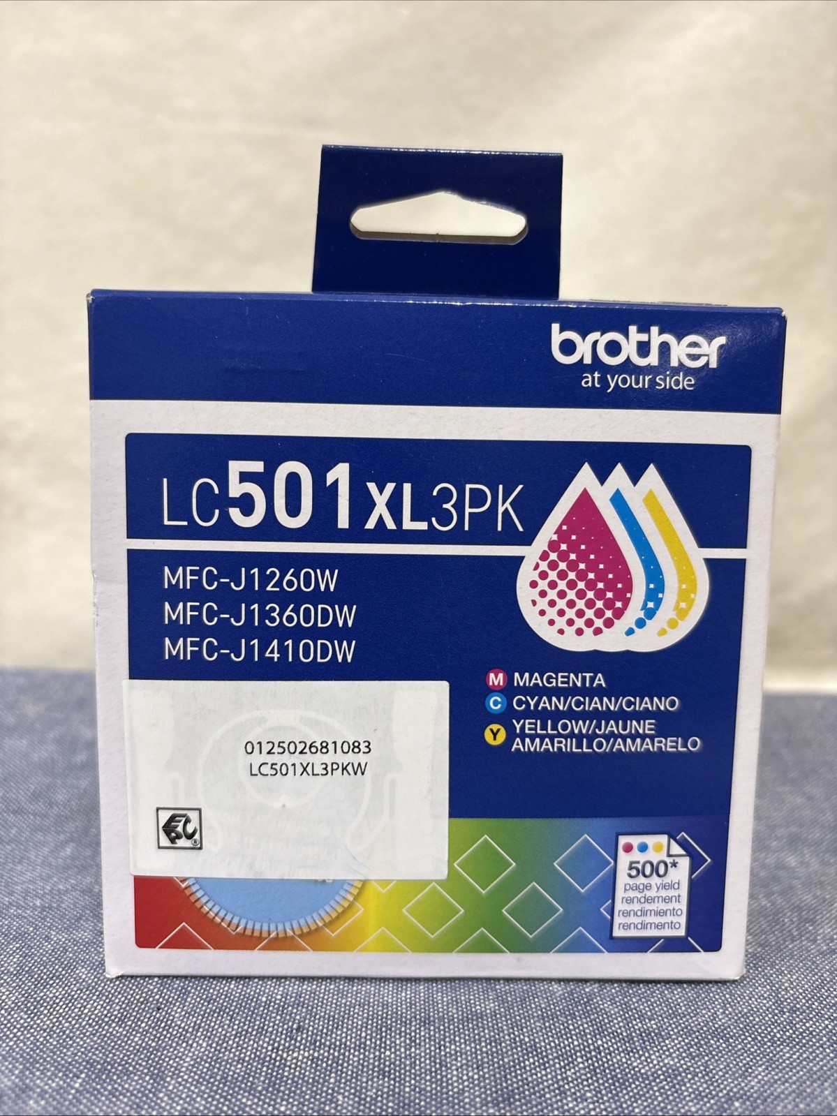 Brother Genuine LC501XL3PK High Yield Color Ink Cartridges 3-Pack New Seale
