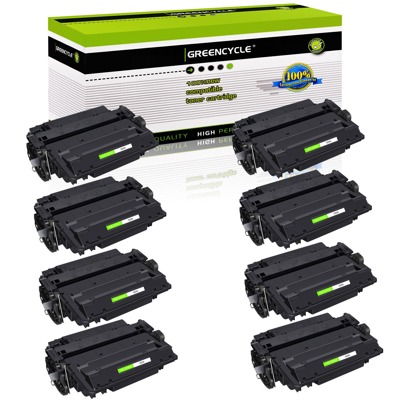 8PK Black CE255A 55A Toner fit for HP LaserJet Pro P3011 P3015X 500 MFP M521DN