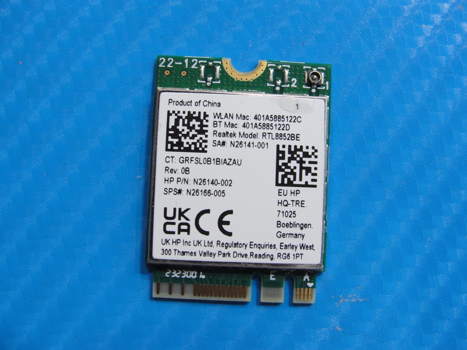 HP 15.6” 15-fc0093dx Genuine Laptop WiFi Wireless Card RTL8852BE N26140-002