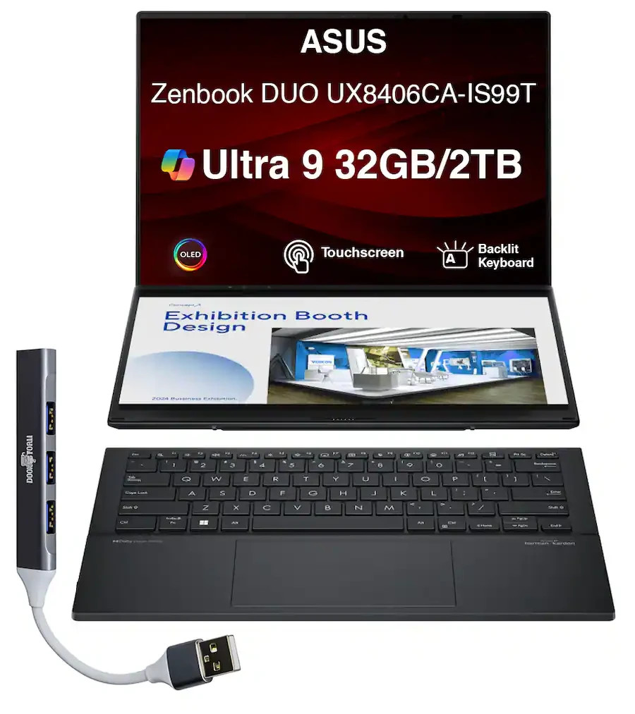 ASUS Zenbook DUO 14.0" 1920x1200 Intel Ultra 9 285H 2TB SSD 32GB RAM Win 11 Pro