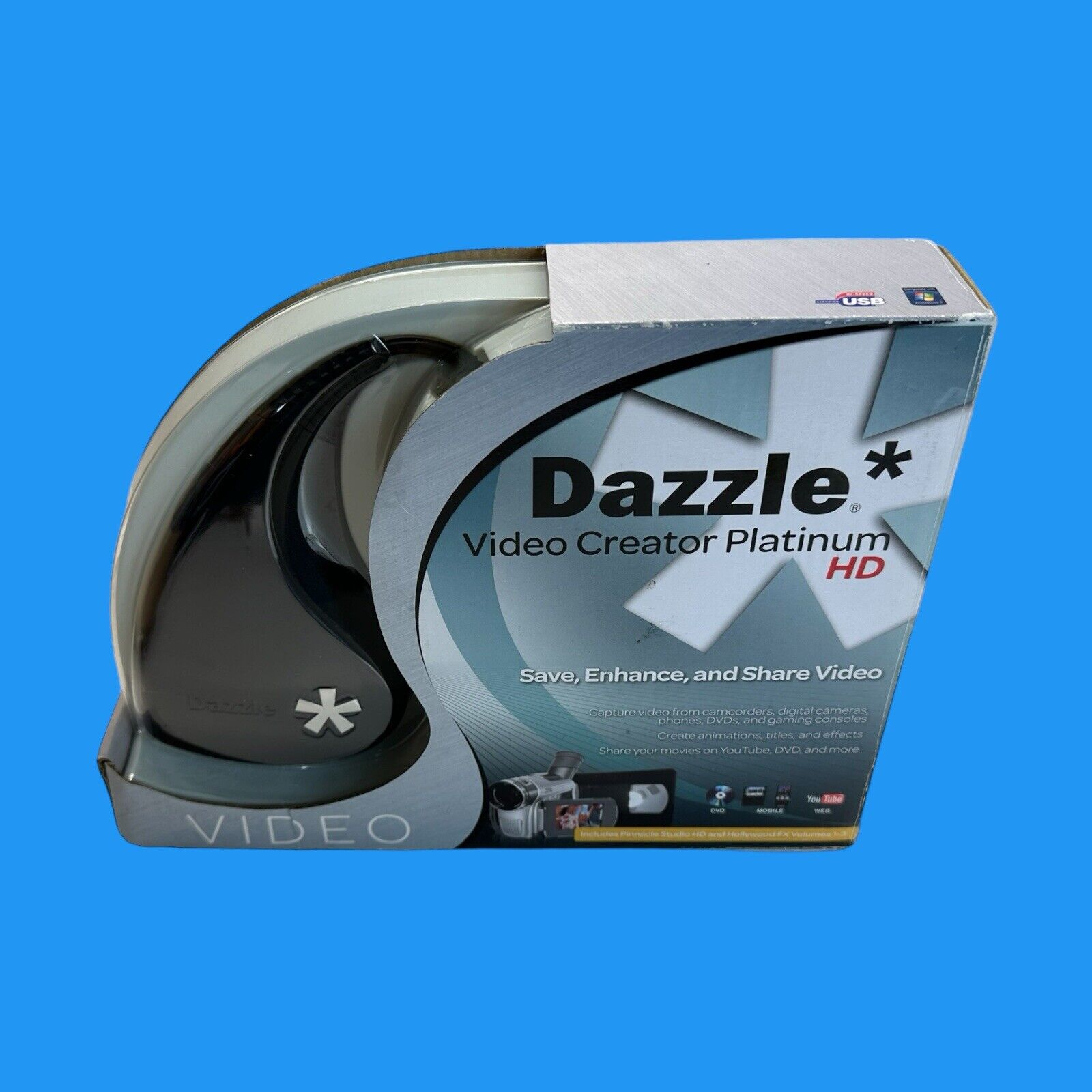 Corel Dazzle Video Creator Platinum HD Capture +Pinnacle Studio HD 15 PC USB