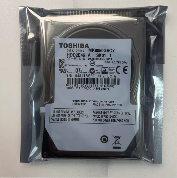 Toshiba 80GB MK8050GACY Car Navigation/Wide Temperature/Enterprise Hard Drive