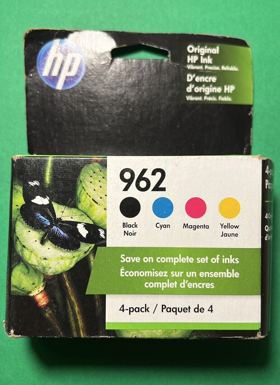 Genuine HP 962 Ink cartridge-B/C/M/Y-for HP 9020 9025 Printer-OEM-NoBox-4PK