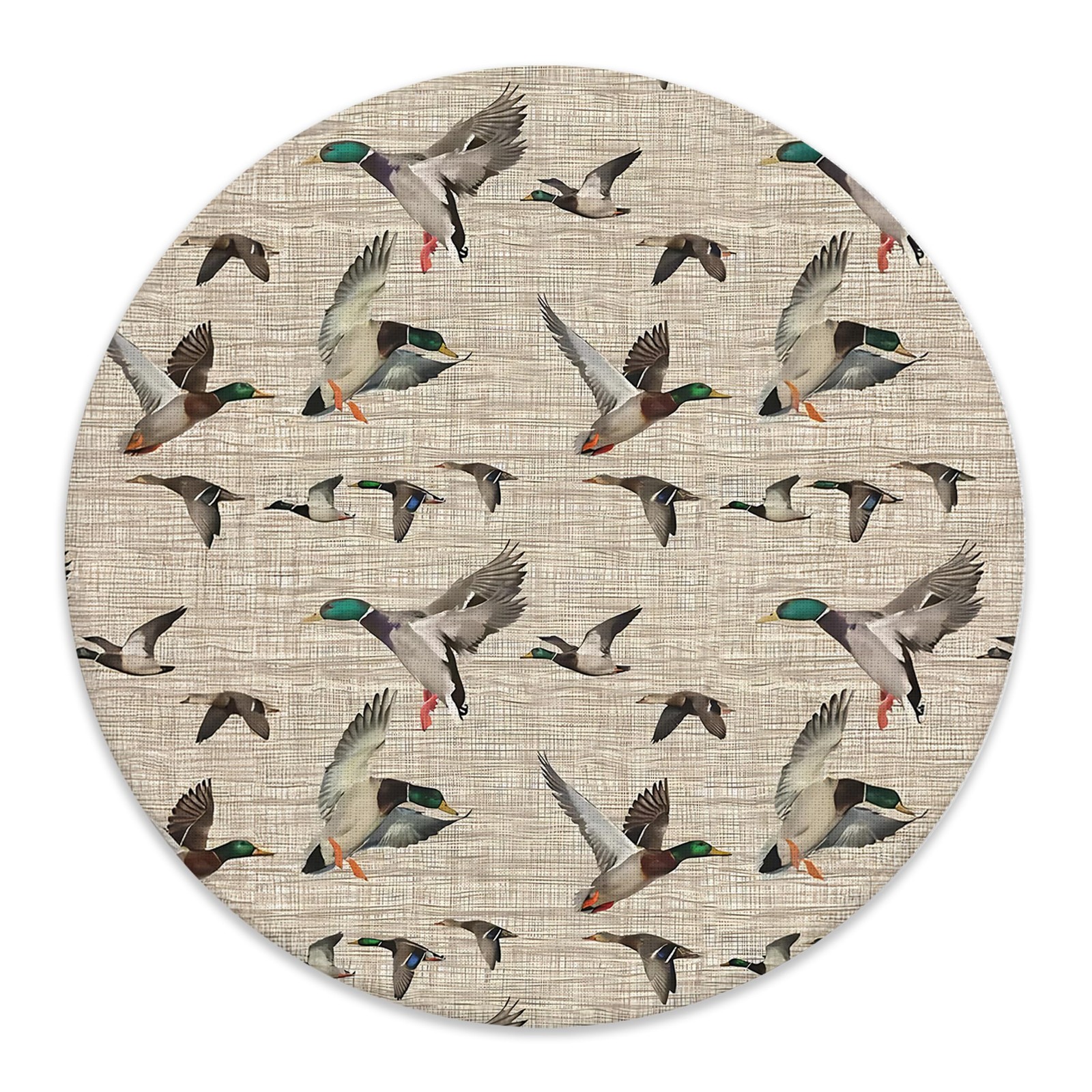 Rustic Mallard Duck Mouse Pad for Desk 7.9x7.9 Inch