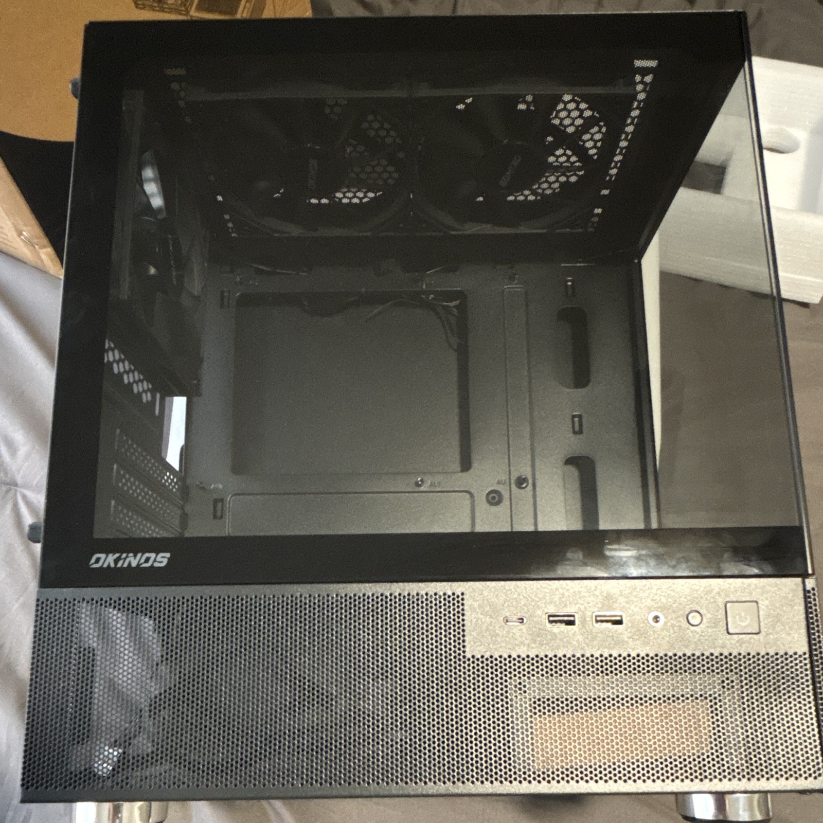 OKINOS AQUA 3 AIR Black MicroATX Mini Tower Case Tempered Glass USB-C