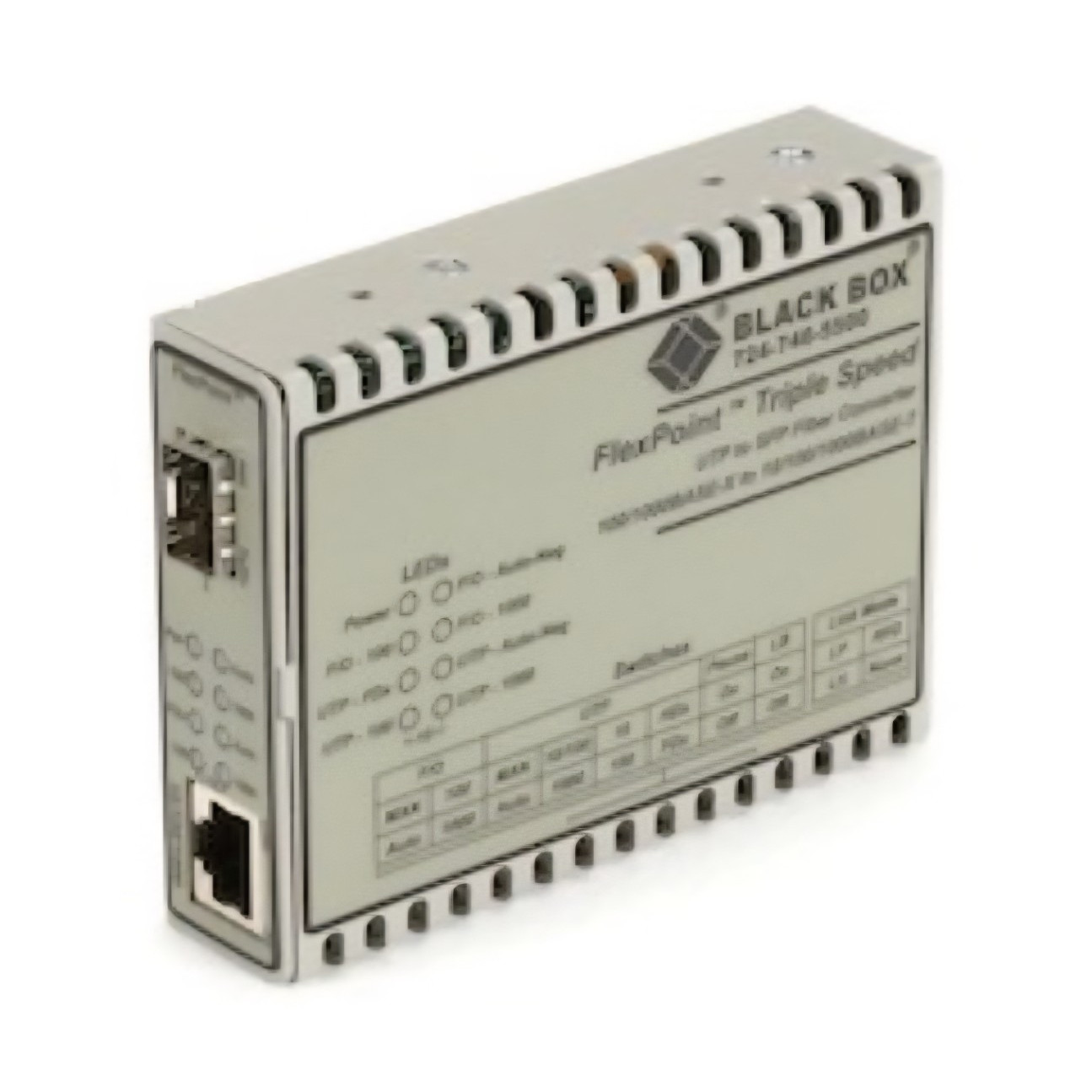 Black Box FlexPoint Triple Speed UTP to SFP Fiber Converter LMC1017A-SFP