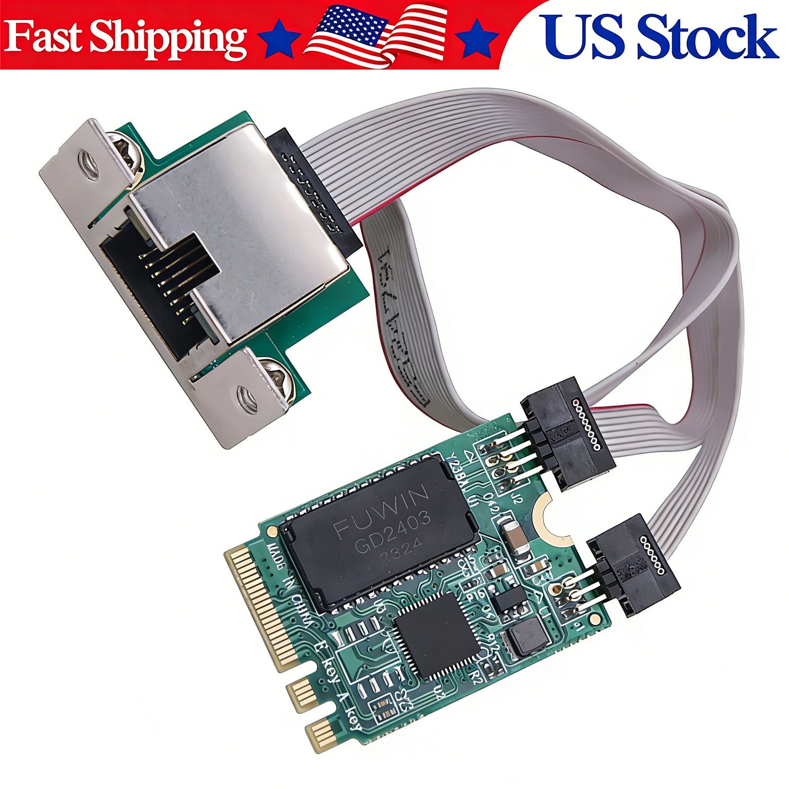 New M.2 A+E Key 2.5G Gigabit Ethernet LAN Card RTL8125B RJ45 NIC Adapter